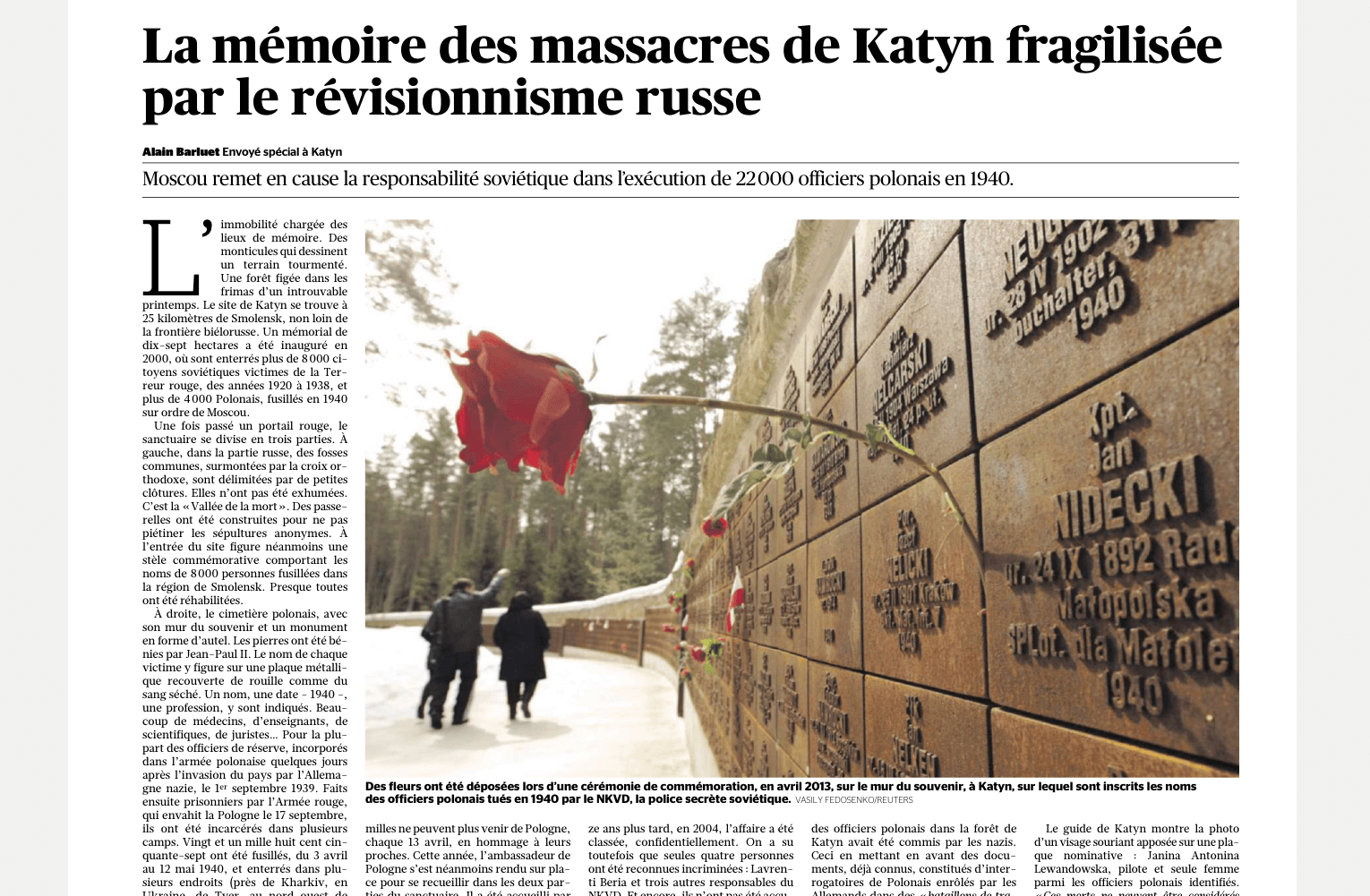 Katyń opowiadany światu - tym razem w „Le Figaro”
