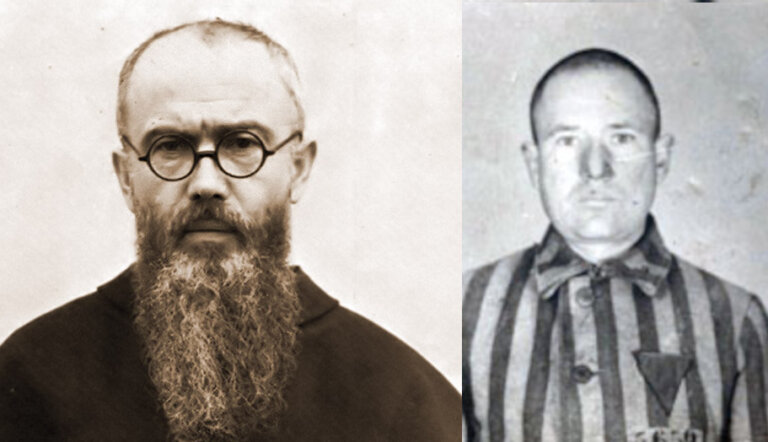 Maksymilian Maria Kolbe i F Gajowniczek za którego umarł