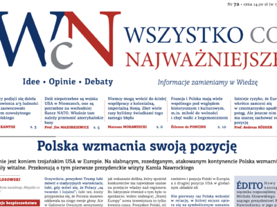 Najnowszy, 72. numer „Wszystko co Najważniejsze”, jest już dostępny w EMPIK-ach, Księgarni Polskiej w Paryżu oraz wysyłkowo i w prenumeracie – w Sklepie Idei