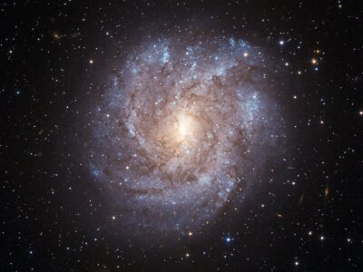 Astronomowie uchwycili galaktykę spiralną z poprzeczką w gwiazdozbiorze Złotej Ryby