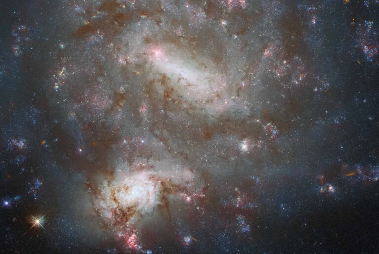 Astronomowie uchwycili galaktykę spiralną z poprzeczką należącą do gromady w Pannie